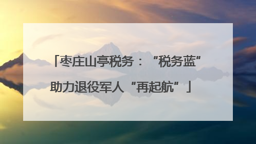 枣庄山亭税务：“税务蓝”助力退役军人“再起航”