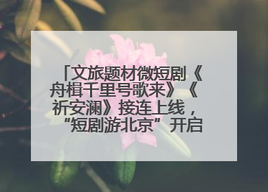 文旅题材微短剧《舟楫千里号歌来》《祈安澜》接连上线，“短剧游北京”开启大运河文化之旅