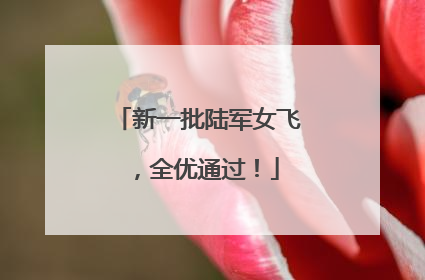 新一批陆军女飞，全优通过！