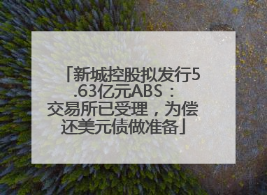 新城控股拟发行5.63亿元ABS：交易所已受理，为偿还美元债做准备