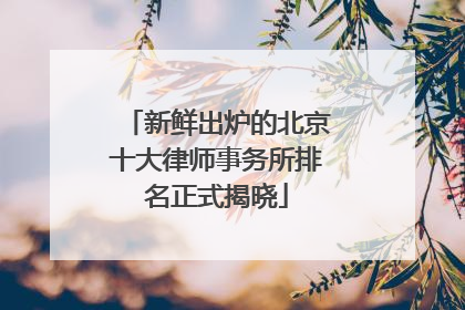 新鲜出炉的北京十大律师事务所排名正式揭晓