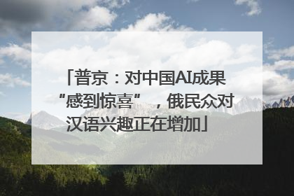 普京：对中国AI成果“感到惊喜”，俄民众对汉语兴趣正在增加