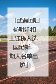 武磊回归 杨明洋和王钰栋入选 国足新一期大名单出炉