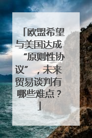 欧盟希望与美国达成“原则性协议”，未来贸易谈判有哪些难点？