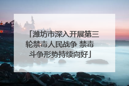 潍坊市深入开展第三轮禁毒人民战争 禁毒斗争形势持续向好