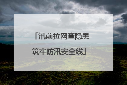 汛前拉网查隐患 筑牢防汛安全线