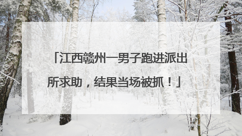 江西赣州一男子跑进派出所求助，结果当场被抓！