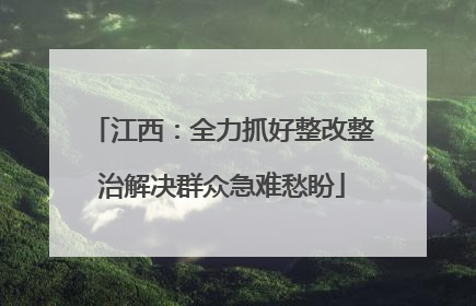 江西：全力抓好整改整治解决群众急难愁盼