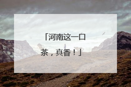 河南这一口茶，真香！