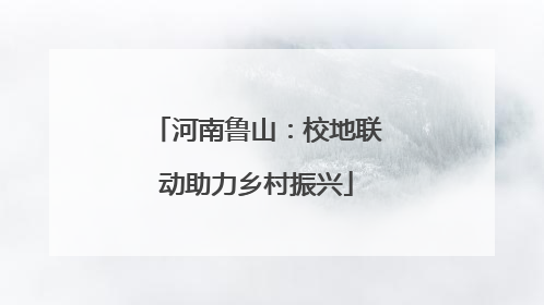 河南鲁山：校地联动助力乡村振兴