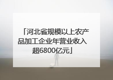 河北省规模以上农产品加工企业年营业收入超6800亿元