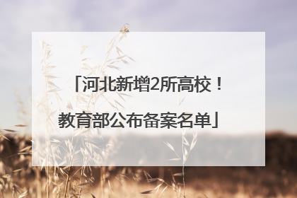 河北新增2所高校！教育部公布备案名单