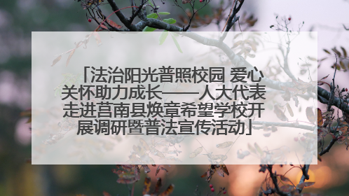 法治阳光普照校园 爱心关怀助力成长——人大代表走进莒南县焕章希望学校开展调研暨普法宣传活动