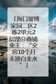 海口坡博家园二区2栋2单元2层部分商铺业主：“交房10个月未通自来水”