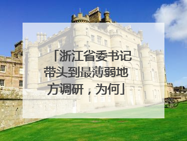 浙江省委书记带头到最薄弱地方调研，为何