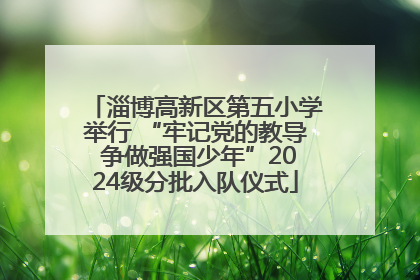 淄博高新区第五小学举行 “牢记党的教导 争做强国少年”2024级分批入队仪式