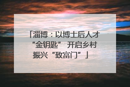 淄博：以博士后人才“金钥匙” 开启乡村振兴“致富门”