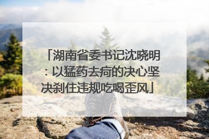 湖南省委书记沈晓明:以猛药去疴的决心坚决刹住违规吃喝歪风