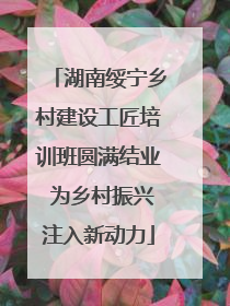 湖南绥宁乡村建设工匠培训班圆满结业 为乡村振兴注入新动力