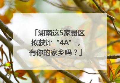 湖南这5家景区拟获评“4A”，有你的家乡吗？
