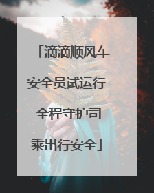 滴滴顺风车安全员试运行 全程守护司乘出行安全