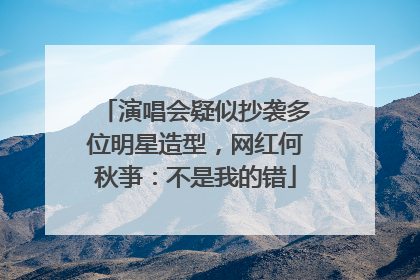 演唱会疑似抄袭多位明星造型，网红何秋亊：不是我的错