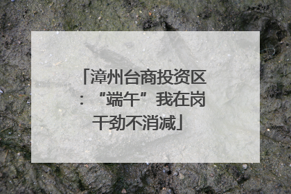 漳州台商投资区：“端午”我在岗 干劲不消减