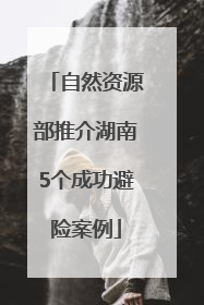 自然资源部推介湖南5个成功避险案例