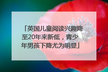 英国儿童阅读兴趣降至20年来新低，青少年男孩下降尤为明显