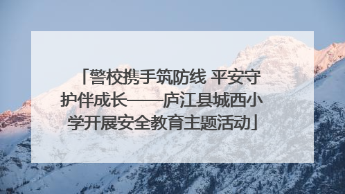 警校携手筑防线 平安守护伴成长——庐江县城西小学开展安全教育主题活动