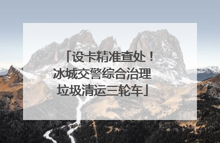设卡精准查处！冰城交警综合治理垃圾清运三轮车