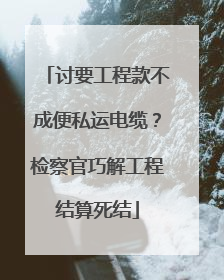 讨要工程款不成便私运电缆？检察官巧解工程结算死结