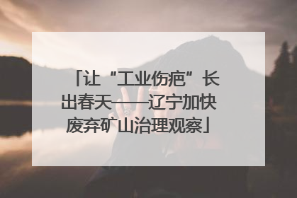 让“工业伤疤”长出春天——辽宁加快废弃矿山治理观察