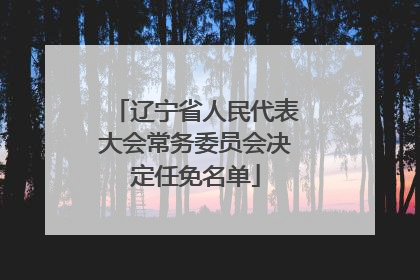 辽宁省人民代表大会常务委员会决定任免名单
