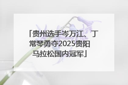 贵州选手岑万江、丁常琴勇夺2025贵阳马拉松国内冠军