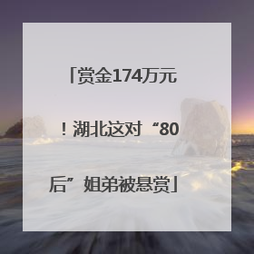 赏金174万元！湖北这对“80后”姐弟被悬赏
