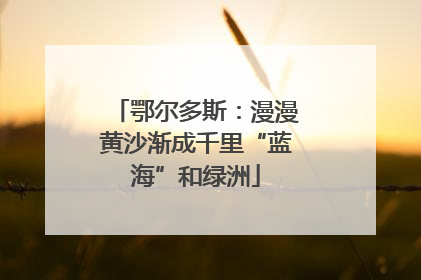 鄂尔多斯：漫漫黄沙渐成千里“蓝海”和绿洲