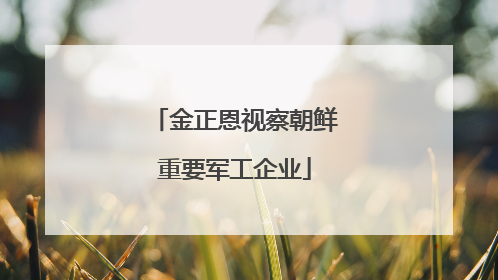 金正恩视察朝鲜重要军工企业
