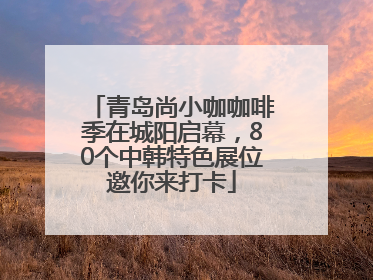 青岛尚小咖咖啡季在城阳启幕，80个中韩特色展位邀你来打卡