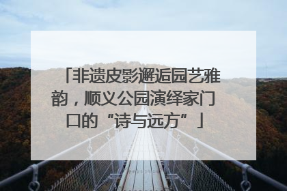 非遗皮影邂逅园艺雅韵，顺义公园演绎家门口的“诗与远方”