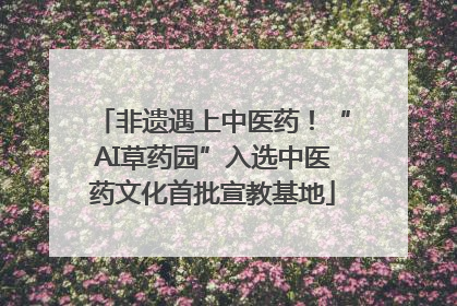 非遗遇上中医药！“AI草药园”入选中医药文化首批宣教基地