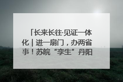 长来长往·见证一体化｜进一扇门，办两省事！苏皖“孪生”丹阳如何做到的？