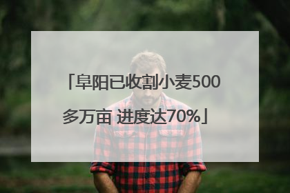 阜阳已收割小麦500多万亩 进度达70%