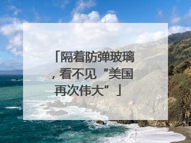 隔着防弹玻璃，看不见“美国再次伟大”