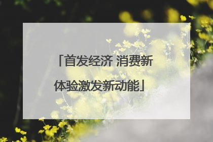 首发经济 消费新体验激发新动能