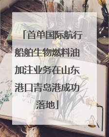 首单国际航行船舶生物燃料油加注业务在山东港口青岛港成功落地