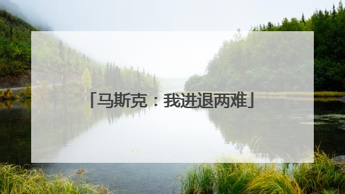 马斯克：我进退两难