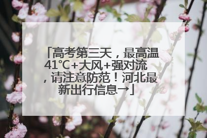 高考第三天，最高温41℃+大风+强对流，请注意防范！河北最新出行信息→