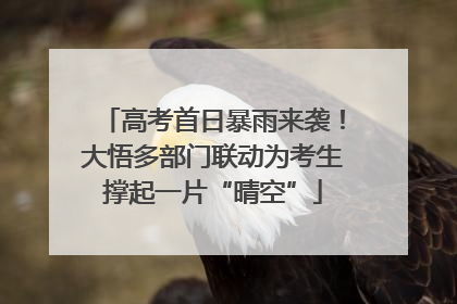 高考首日暴雨来袭！大悟多部门联动为考生撑起一片“晴空”