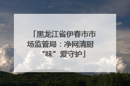 黑龙江省伊春市市场监管局：净网清厨 “味”爱守护
